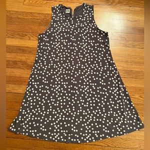 Anne Klein sleeveless, grey polka-dot tunic/shift style dress, size 14